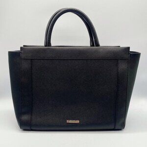 REBECCA Minkoff black textured leather crossbody satchel bag